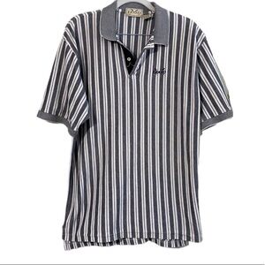 Izod striped collared embroiderer polo shirt m